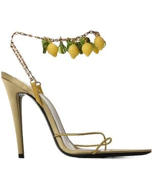 Saint Laurent Versatile Minimalist Premium High Heel Sandals - Metallic