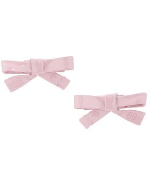Balenciaga Bow Detailed Earrings - Pink