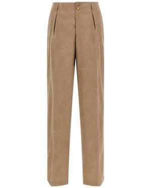 Etro Paisley Jacquard Trousers - Natural