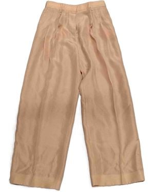 Fabiana Filippi Pleated Details Casual Trousers - Natural