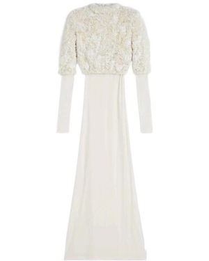 Phoebe Philo Sequined Embroidered Dress - White