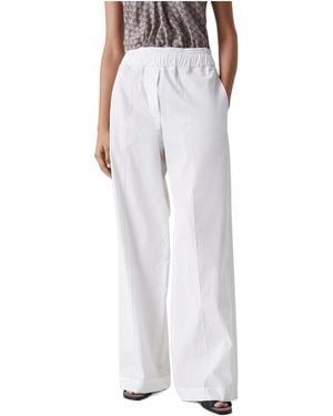 Brunello Cucinelli Exposed-Seam Palazzo Pants - White