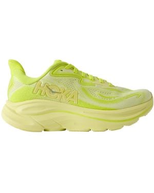Hoka One One Clifton 10 Rubber-Trimmed Jacquard-Mesh Trainers - Green