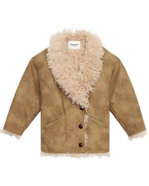 Isabel Marant Isabel Marant Étoile Clea Buttoned Shearling Coat - Natural