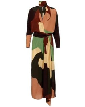 Johanna Ortiz Printed Scarf-Detail Silk Maxi Dress - Multicolor