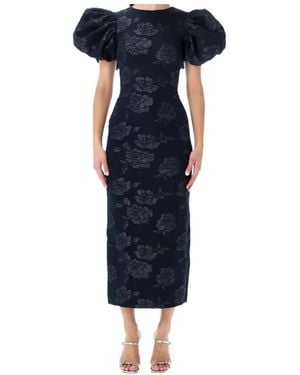 ROTATE BIRGER CHRISTENSEN Jacquard Midi Dress - Blue