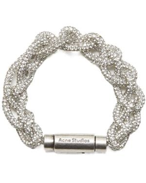 Acne Studios Crystal-Embellished Cord Bracelet - Metallic