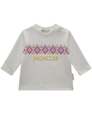 Moncler Graphic Motif Long Sleeve T-Shirt - White