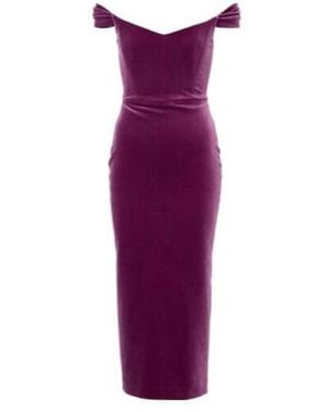 Alex Perry Off-Shoulder Bustier Dress - Purple