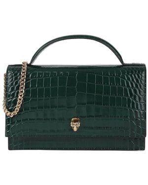 McQueen Top Handle Skull Bag - Green