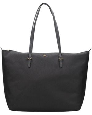 Ralph Lauren Lauren Logo Patch Large Top Handle Bag - Black