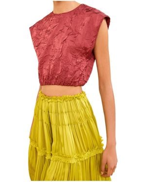 Ulla Johnson Gisella Satin Crop Top - Multicolor
