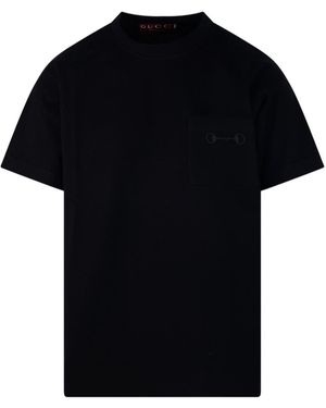 Gucci Horsebit Embroidered Crewneck T-Shirt - Black