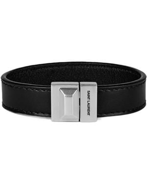 Saint Laurent Logo Buckle Bracelet - Black