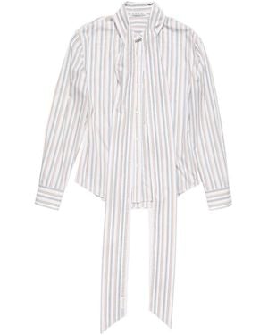 Acne Studios Striped-Pattern Tie Shirt - White
