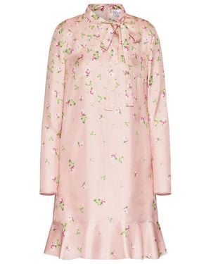 RED Valentino Rose Gradient Print Dress - Pink