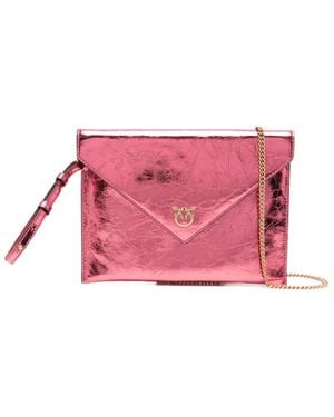 Pinko Flap Chain Clutch - Pink