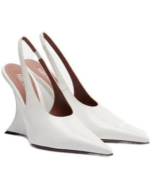 Paris Texas Nina 105 Patent Leather Slingback Pumps - White