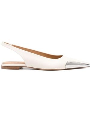 Off-White c/o Virgil Abloh Allenframe Leather Ballerina Shoes - Natural