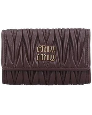 Miu Miu Logo Key Case - Purple