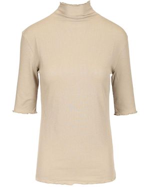 Filippa K Ribbed Turtleneck T-Shirt - Natural
