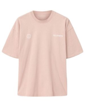 AllSaints Emblem Short Sleeve Cotton T-Shirt - Pink