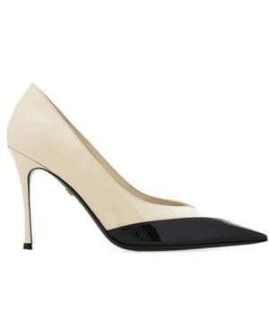Ferragamo Bicolor Pump - White