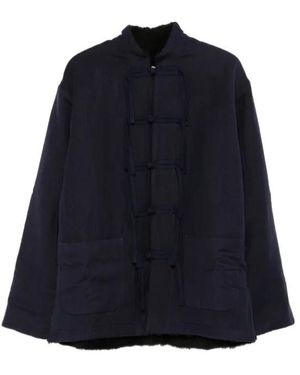 Uma Wang Knotted-Front Jacket - Blue