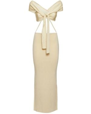 AYA MUSE Cutout Slit Dress - White