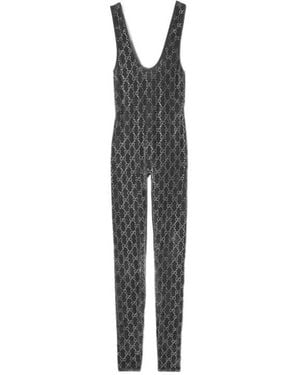 Gucci Gg Embellished Embroidered Jumpsuit - Multicolor