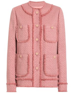 Dolce & Gabbana Single-Breasted Raschel Tweed Jacket - Pink