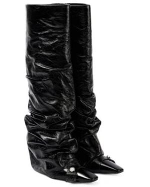 The Attico Leather Knee-High Boots - Black