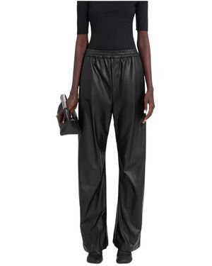 MM6 by Maison Margiela Elasticated-Waist Wide Leg Trousers - Black