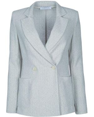 Harris Wharf London Double-Breasted Blazer - Blue