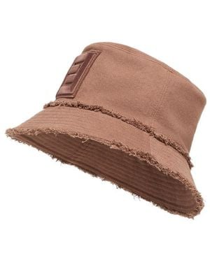 Fendi Logo Patch Bucket Hat - Brown
