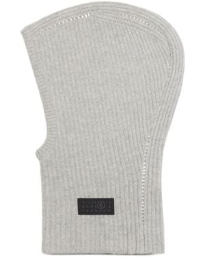 MM6 by Maison Margiela Ribbed Balaclava - Grey