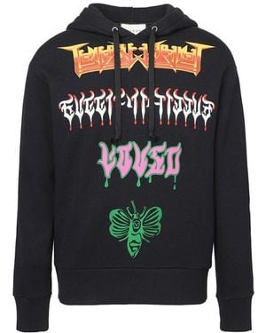 Gucci Printed Hooded Sweater - Blue