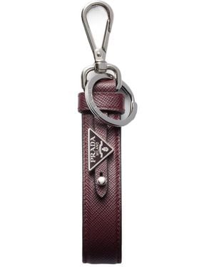 Prada Saffiano Leather Keychain - Multicolor