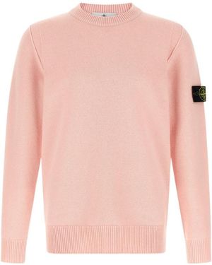 Stone Island Long-Sleeve Crew-Neck Sweater - Pink