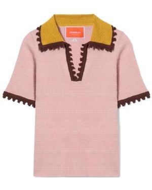 La DoubleJ Picket Polo Top - Pink