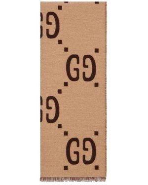 Gucci Gg Jacquard Scarf - Natural