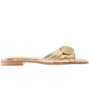 Jonathan Simkhai Metallic Leather Slides - Natural