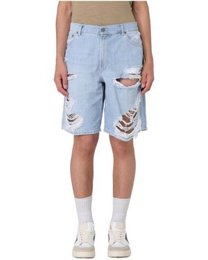 Dondup Ripped Denim Shorts - Blue