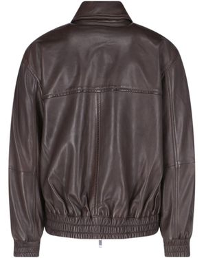 Studio Nicholson Oversized Doyard Leather Jacket in Black for Men