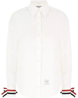 Thom Browne Lapel Long Sleeve Shirt - White