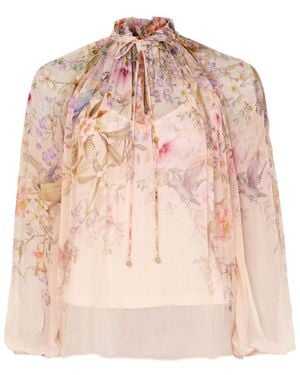Zimmermann Rebellion Billowing Blouse - Pink