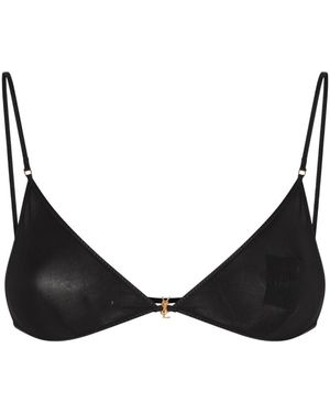 Saint Laurent Cassandre Triangle Bra - Black