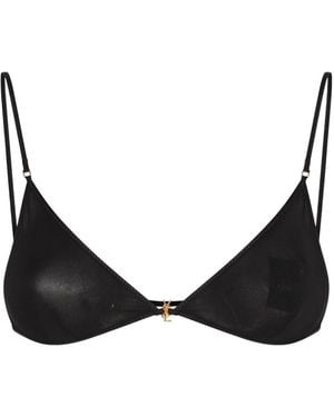 Saint Laurent Cassandre Triangle Bra - Black