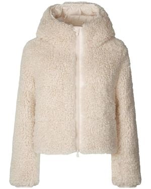 Save The Duck Hooded Zipped Long Sleeved Jacket - Natural