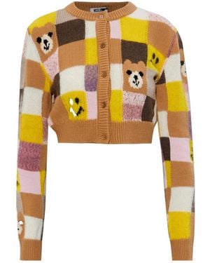 Moschino Long Sleeve Cropped Cardigan - Yellow